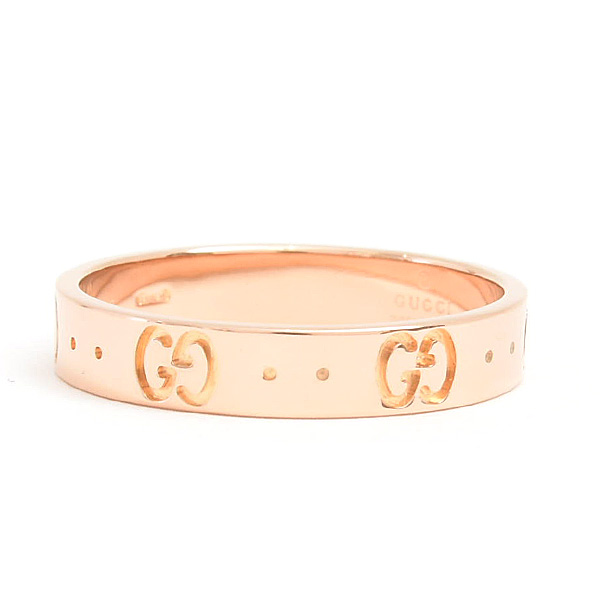 グッチ 指輪 メンズ アイコン リング 18号 実寸17号強 ピンクゴールド GUCCI 750PG 中古