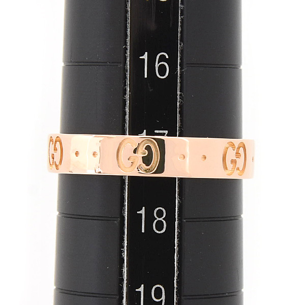 グッチ 指輪 メンズ アイコン リング 18号 実寸17号強 ピンクゴールド GUCCI 750PG 中古
