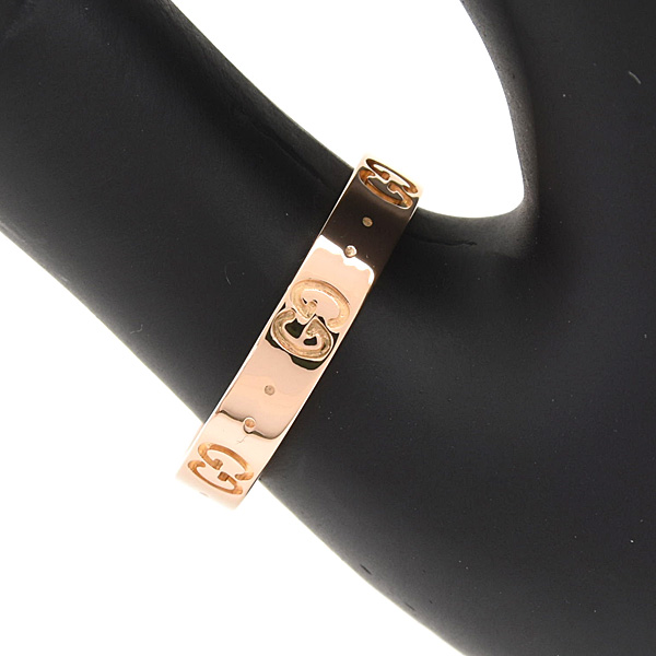 グッチ 指輪 メンズ アイコン リング 18号 実寸17号強 ピンクゴールド GUCCI 750PG 中古