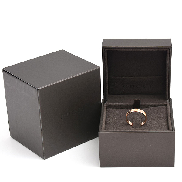 グッチ 指輪 メンズ アイコン リング 18号 実寸17号強 ピンクゴールド GUCCI 750PG 中古