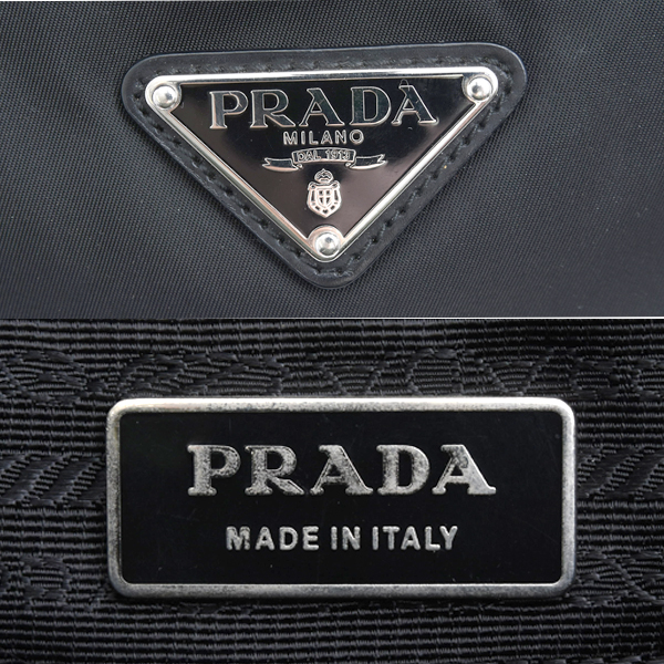 プラダ レディース メンズ テスート ハンドバッグ ショルダーバッグ 2WAY ナイロン ブラック 1BG867 PRADA 中古