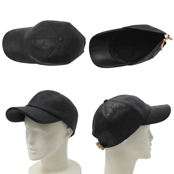 ルイヴィトン 服飾小物 メンズ レディース ユニセックス キャップ 帽子 60 モノグラムシャドウ ノワール Louis Vuitton M76581 中古