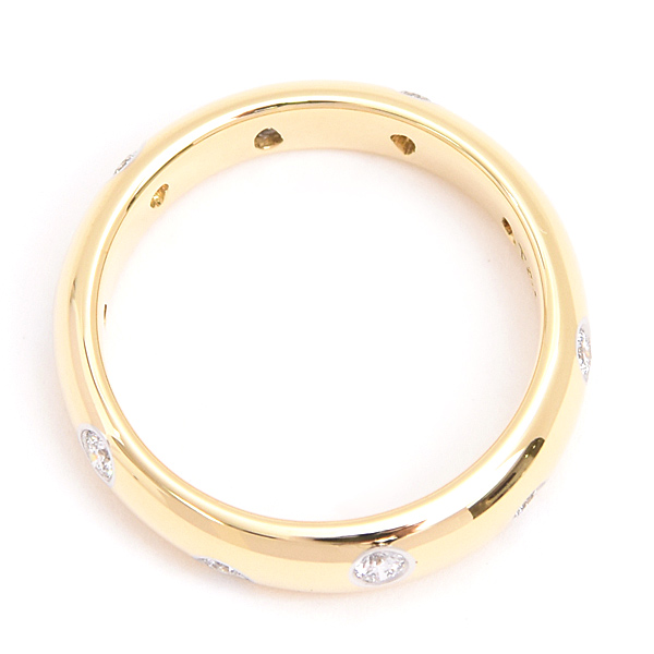 ティファニー 指輪 レディース ドッツ リング 9号 イエローゴールド プラチナ 750YG×PT950 TIFFANY 中古