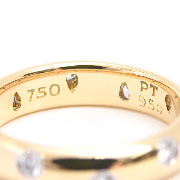 ティファニー 指輪 レディース ドッツ リング 9号 イエローゴールド プラチナ 750YG×PT950 TIFFANY 中古