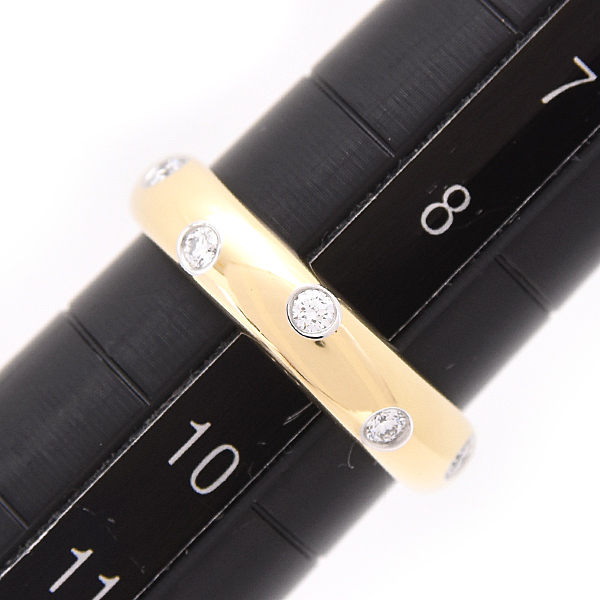 ティファニー 指輪 レディース ドッツ リング 9号 イエローゴールド プラチナ 750YG×PT950 TIFFANY 中古