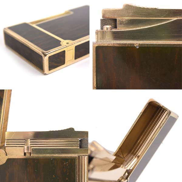 デュポン ライター メンズ ローラガスライター ライン2 マーブルラッカー ゴールド S.T.Dupont 中古