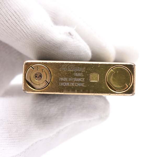 デュポン ライター メンズ ローラガスライター ライン2 マーブルラッカー ゴールド S.T.Dupont 中古