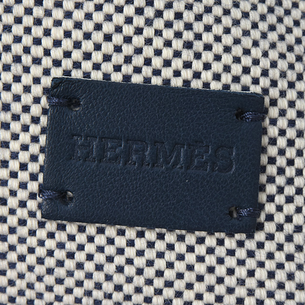 エルメス ブランド小物 ユニセックス コットン クッション カザック 枕 ネイビー×オークル×オレンジ HERMES 中古