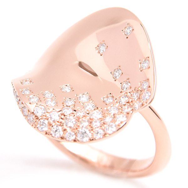 ミキモト 指輪 レディース レ ペタル ドゥ ギンザ ダイヤ リング D0.39ct 11号 ピンクゴールド MIKIMOTO 750PG 中古