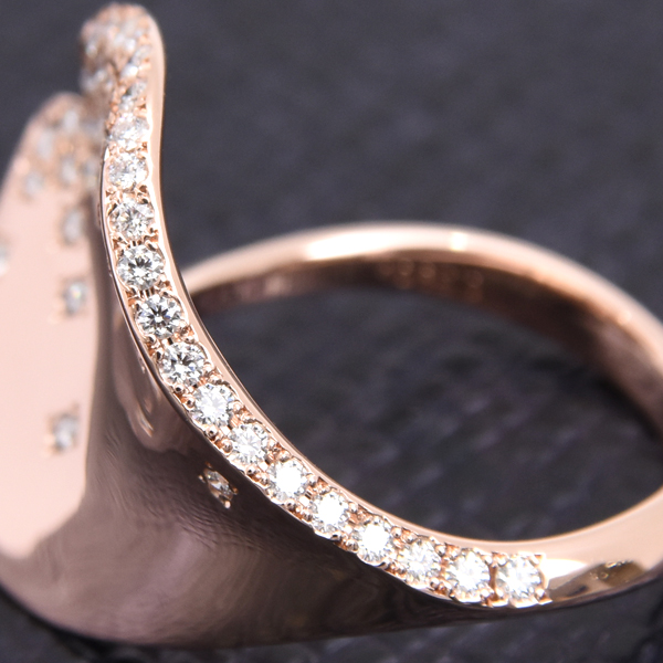 ミキモト 指輪 レディース レ ペタル ドゥ ギンザ ダイヤ リング D0.39ct 11号 ピンクゴールド MIKIMOTO 750PG 中古
