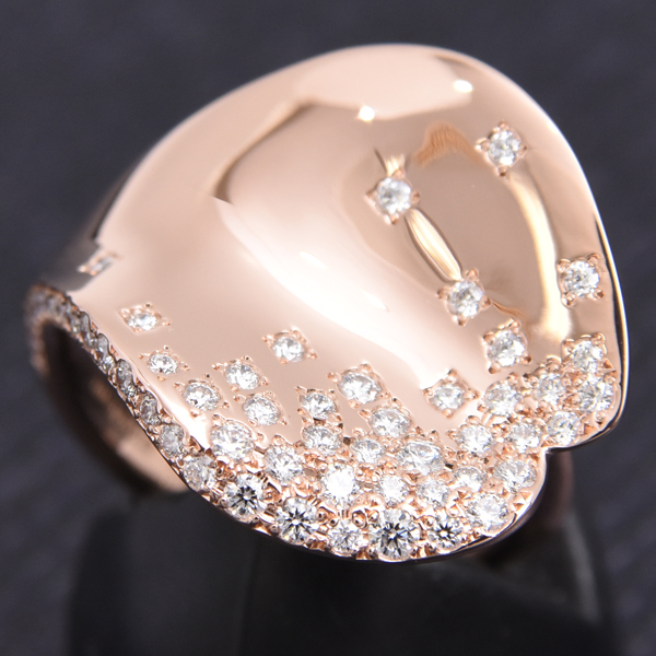 ミキモト 指輪 レディース レ ペタル ドゥ ギンザ ダイヤ リング D0.39ct 11号 ピンクゴールド MIKIMOTO 750PG 中古