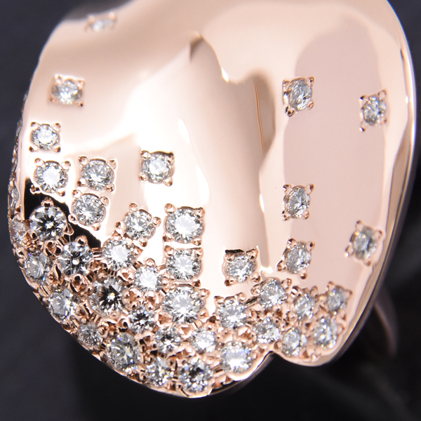 ミキモト 指輪 レディース レ ペタル ドゥ ギンザ ダイヤ リング D0.39ct 11号 ピンクゴールド MIKIMOTO 750PG 中古