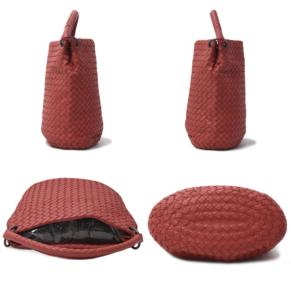 ボッテガヴェネタ バッグ レディース イントレチャート ワンショルダーバッグ レッド系 BOTTEGA VENETA 255690 中古