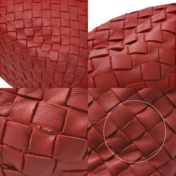 ボッテガヴェネタ バッグ レディース イントレチャート ワンショルダーバッグ レッド系 BOTTEGA VENETA 255690 中古