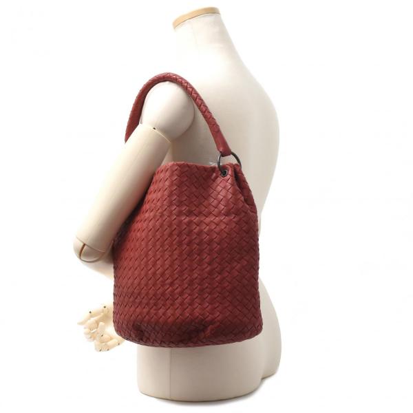 ボッテガヴェネタ バッグ レディース イントレチャート ワンショルダーバッグ レッド系 BOTTEGA VENETA 255690 中古