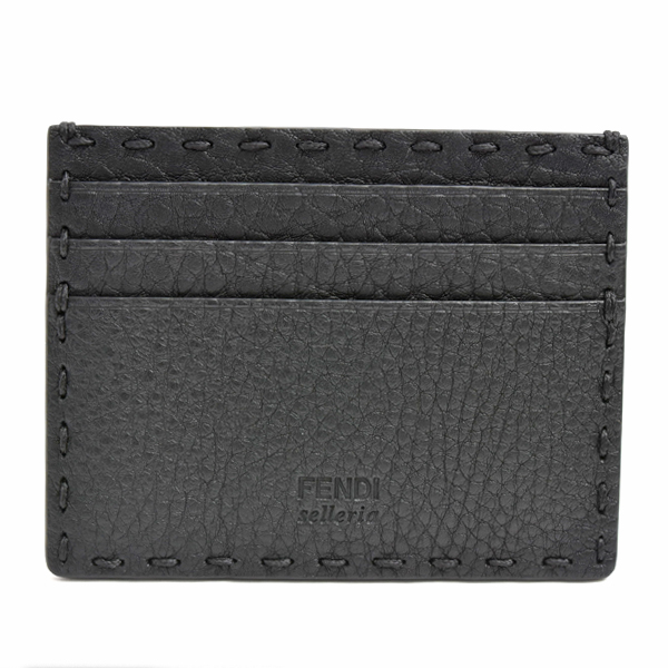 フェンディ 財布 メンズ レディース セレリア カードケース カーフ ブラック カード入れ パスケース 定期入れ FENDI 7M0164 AP3B 中古
