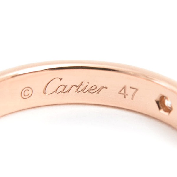 カルティエ 指輪 レディース Cドゥ カルティエ ウェディング リング 1Pダイヤ 47号 実寸7号 Cartier 750PG 中古