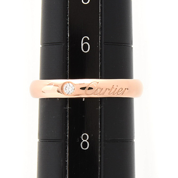 カルティエ 指輪 レディース Cドゥ カルティエ ウェディング リング 1Pダイヤ 47号 実寸7号 Cartier 750PG 中古