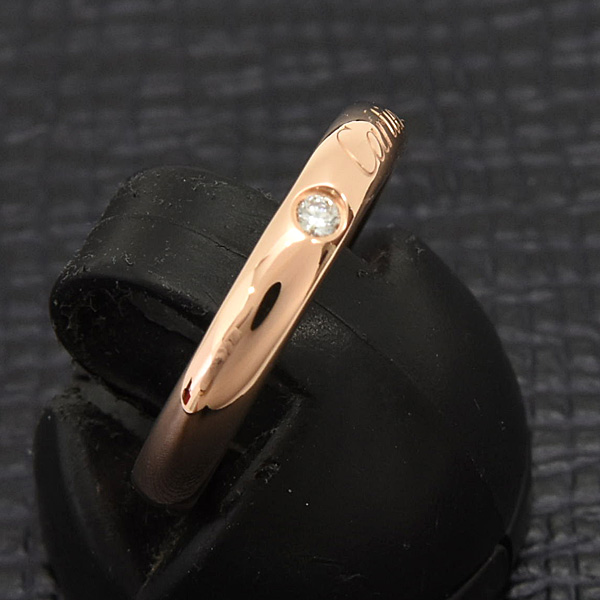 カルティエ 指輪 レディース Cドゥ カルティエ ウェディング リング 1Pダイヤ 47号 実寸7号 Cartier 750PG 中古