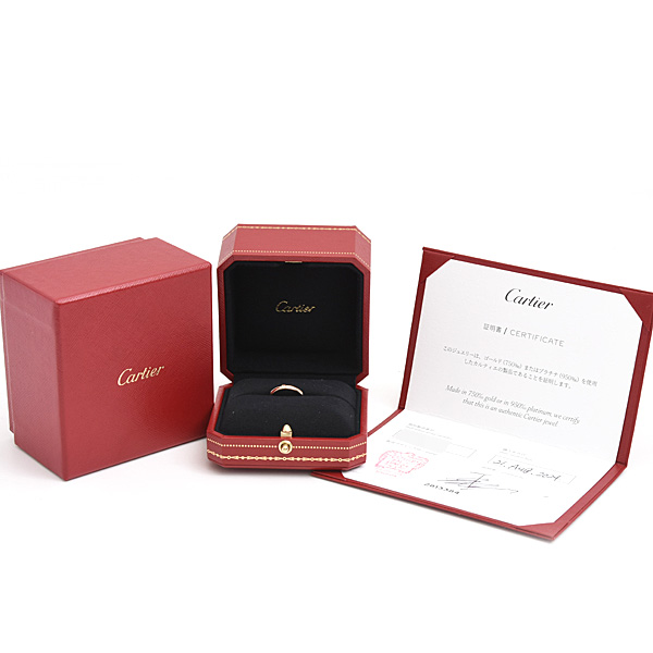 カルティエ 指輪 レディース Cドゥ カルティエ ウェディング リング 1Pダイヤ 47号 実寸7号 Cartier 750PG 中古