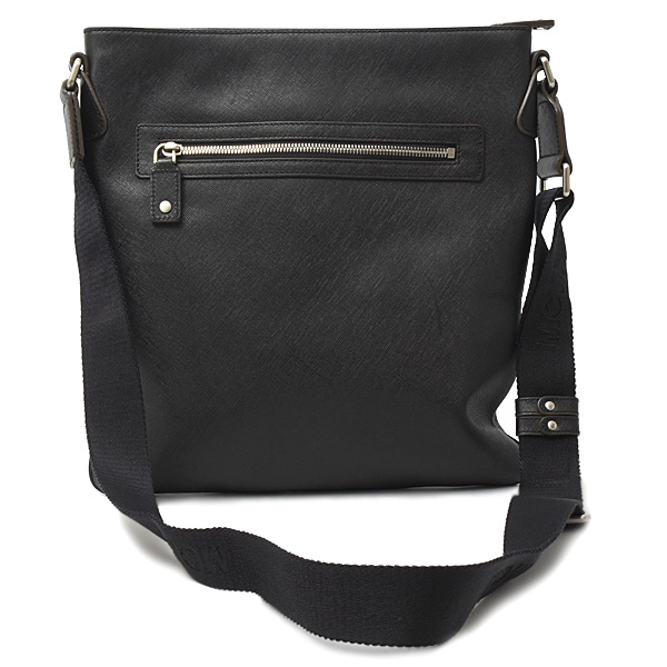 エムシーエム バッグ メンズ ロゴ ショルダーバッグ カーフ ブラック MCM 中古