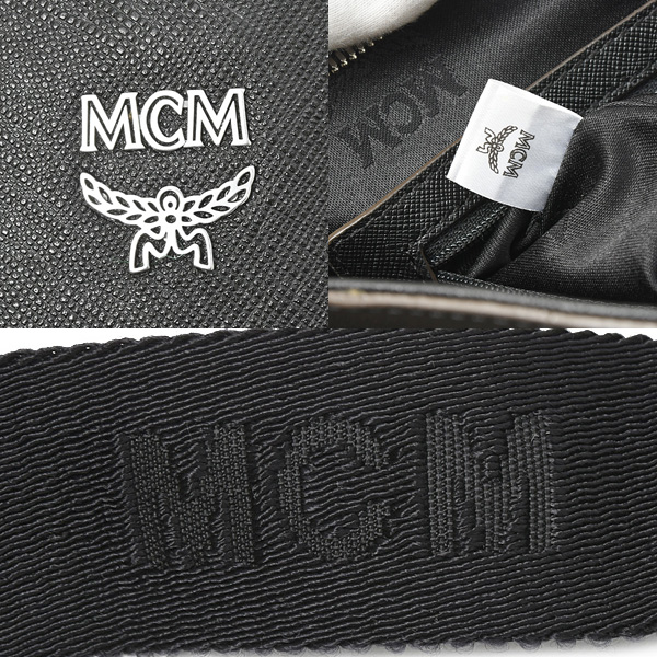 エムシーエム バッグ メンズ ロゴ ショルダーバッグ カーフ ブラック MCM 中古