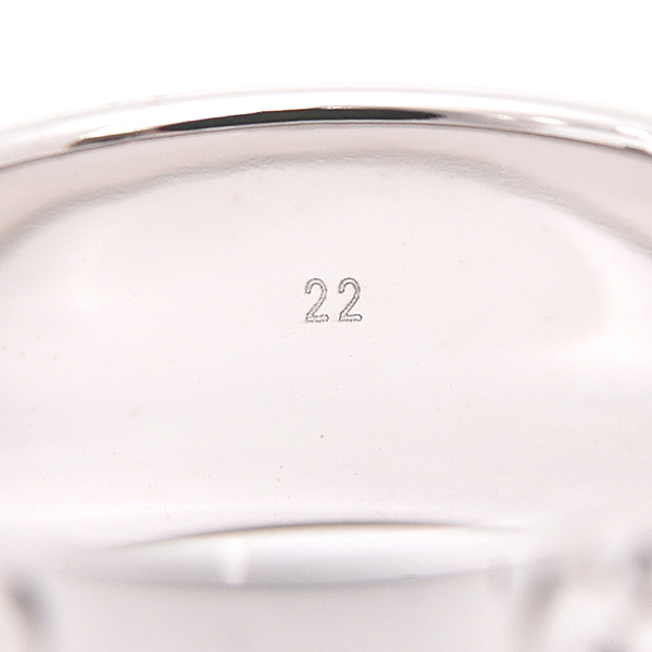 グッチ 指輪 メンズ アイコン ワイド リング 22号 実寸20.5号 ホワイトゴールド GUCCI 750WG 中古