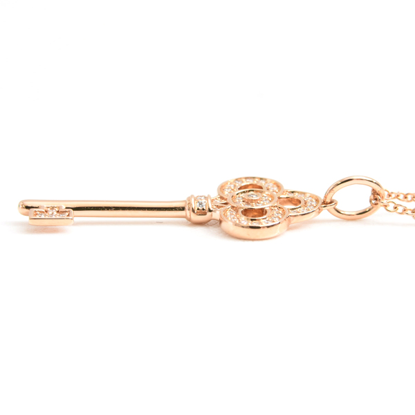 ティファニー ネックレス レディース クラウンキー ダイヤ ネックレス ピンクゴールド TIFFANY 750PG 中古