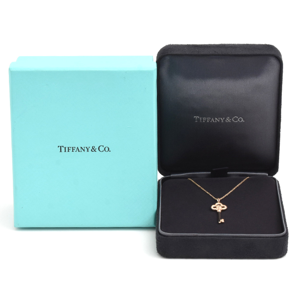 ティファニー ネックレス レディース クラウンキー ダイヤ ネックレス ピンクゴールド TIFFANY 750PG 中古