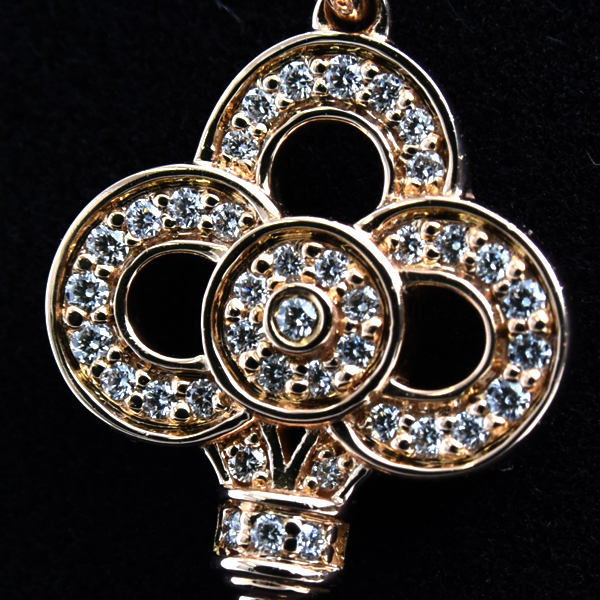 ティファニー ネックレス レディース クラウンキー ダイヤ ネックレス ピンクゴールド TIFFANY 750PG 中古