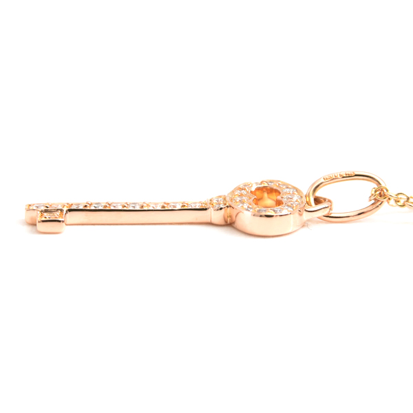 ティファニー ネックレス レディース オーバルキー ダイヤモンド ネックレス ピンクゴールド TIFFANY 750PG 中古