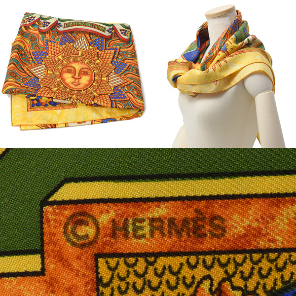 エルメス 服飾小物 レディース カレ90 GLORIA SOLI 栄光の日 マルチカラー HERMES 中古