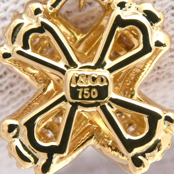 ティファニー ネックレス レディース シグネチャー クロス ダイヤ ネックレス ゴールド TIFFANY 750YG 中古