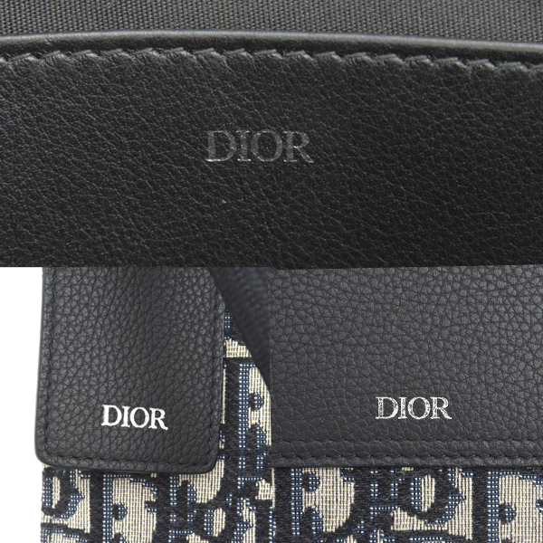 ディオール バッグ メンズ クラッチバッグ セカンドバッグ オブリーグ ジャガード レザー ネイビー Dior 中古