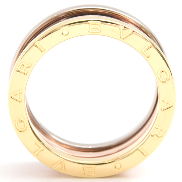 ブルガリ 指輪 メンズ ビー ゼロワン B-ZERO1 パーフェクトミステイク リング 59号 ゴールド BVLGARI 750YG×WG×PG 中古