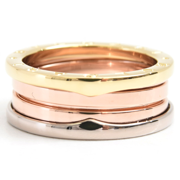 ブルガリ 指輪 メンズ ビー ゼロワン B-ZERO1 パーフェクトミステイク リング 59号 ゴールド BVLGARI 750YG×WG×PG 中古