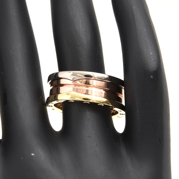 ブルガリ 指輪 メンズ ビー ゼロワン B-ZERO1 パーフェクトミステイク リング 59号 ゴールド BVLGARI 750YG×WG×PG 中古