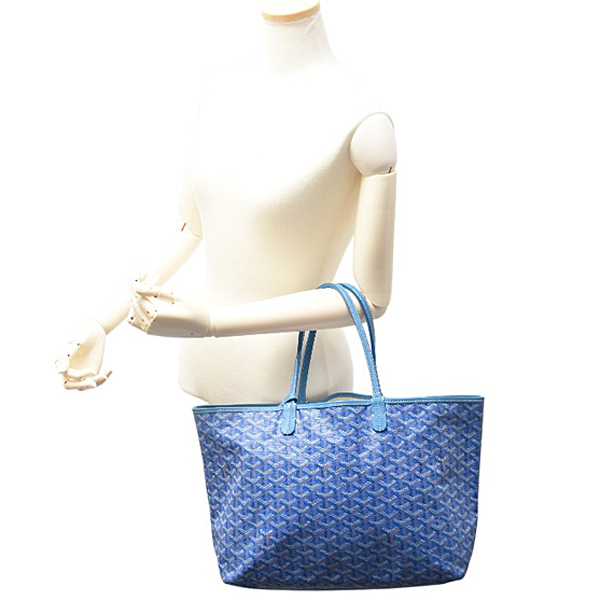 ゴヤール バッグ レディース メンズ サンルイPM トートバッグ ブルー PVC×キャンバス×レザー GOYARD 中古