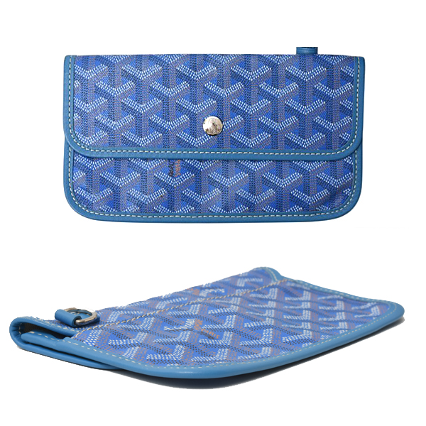 ゴヤール バッグ レディース メンズ サンルイPM トートバッグ ブルー PVC×キャンバス×レザー GOYARD 中古