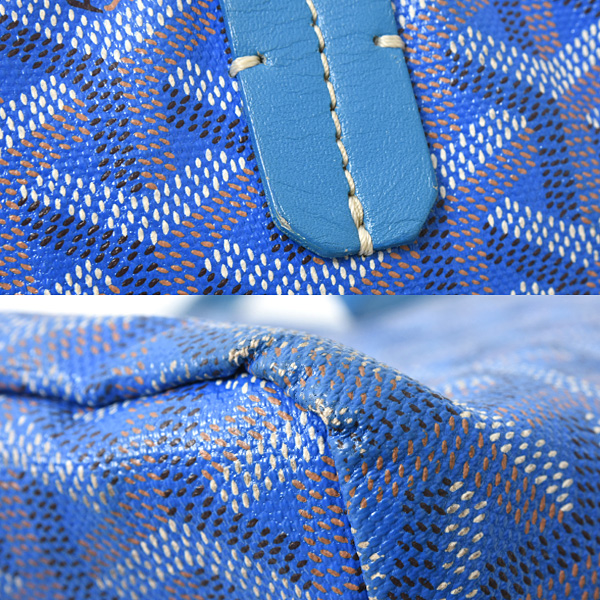 ゴヤール バッグ レディース メンズ サンルイPM トートバッグ ブルー PVC×キャンバス×レザー GOYARD 中古