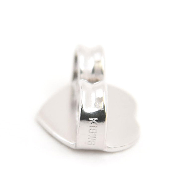 ポンテヴェキオ ピアス レディース ハートモチーフ ダイヤ フープ D0.15ct×2 ホワイトゴールド 750WG PONTE VECCHIO 中古