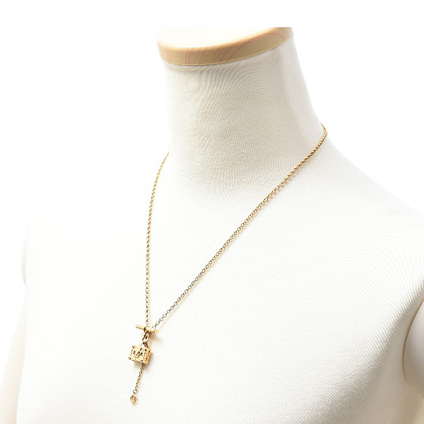 ルイヴィトン ネックレス レディース コリエプティットマル モノグラム トラックモチーフ GP ゴールド M00568 Louis Vuitton 中古