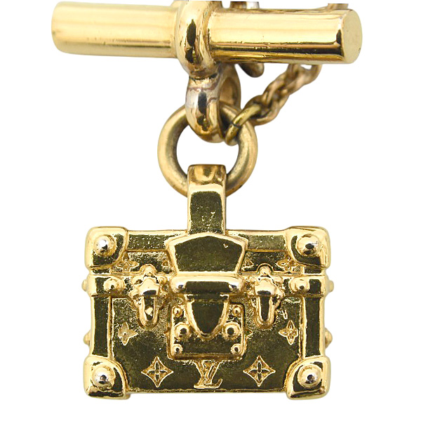 ルイヴィトン ネックレス レディース コリエプティットマル モノグラム トラックモチーフ GP ゴールド M00568 Louis Vuitton 中古
