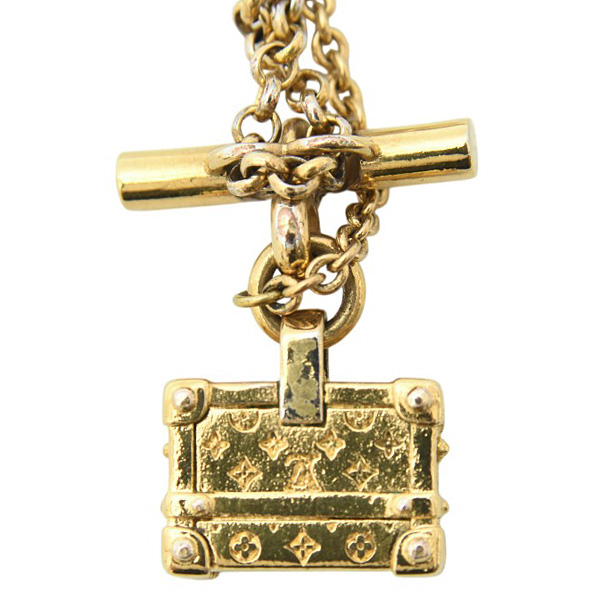 ルイヴィトン ネックレス レディース コリエプティットマル モノグラム トラックモチーフ GP ゴールド M00568 Louis Vuitton 中古