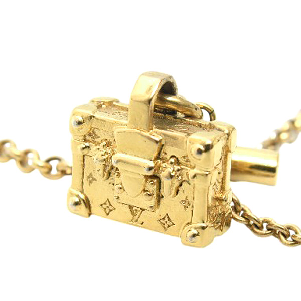 ルイヴィトン ネックレス レディース コリエプティットマル モノグラム トラックモチーフ GP ゴールド M00568 Louis Vuitton 中古