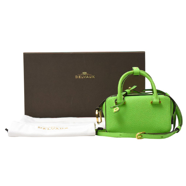 デルヴォー バッグ レディース クールボックス ナノ ソフトグレインレザー アロエ Delvaux AA0567AQY 中古