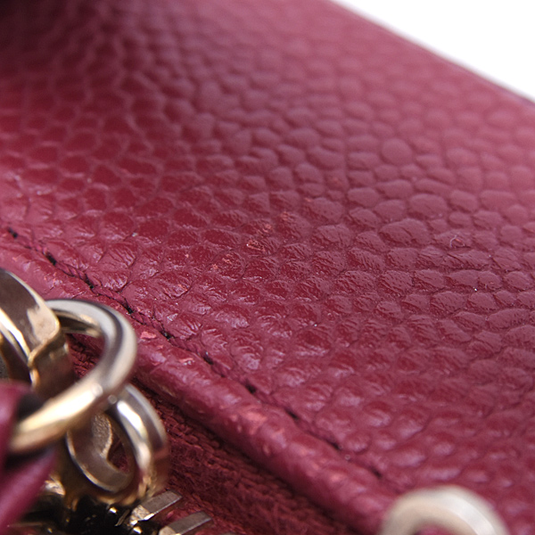シャネル バッグ レディース CCフィリグリー スモールバニティ チェーンショルダー キャビアスキン ボルドー CHANEL A93343 中古