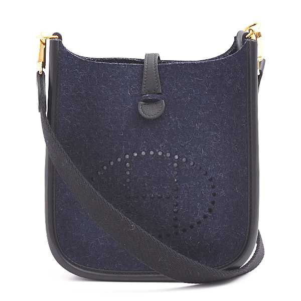 エルメス バッグ レディース エブリンTPM アマゾン ショルダーバッグ D刻 ブルーニュイ ネイビー フェルト×スイフト HERMES 中古