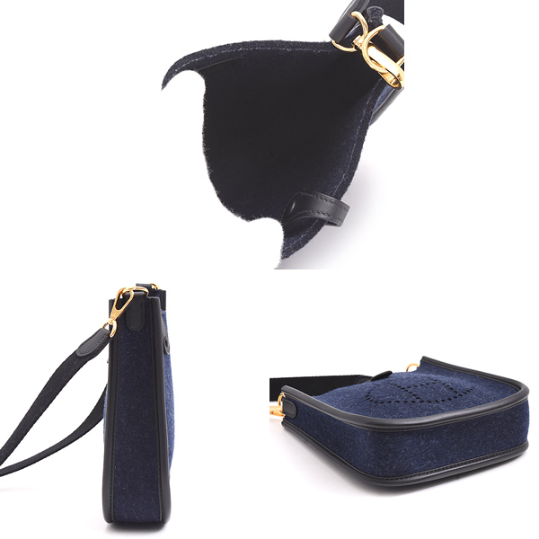 エルメス バッグ レディース エブリンTPM アマゾン ショルダーバッグ D刻 ブルーニュイ ネイビー フェルト×スイフト HERMES 中古