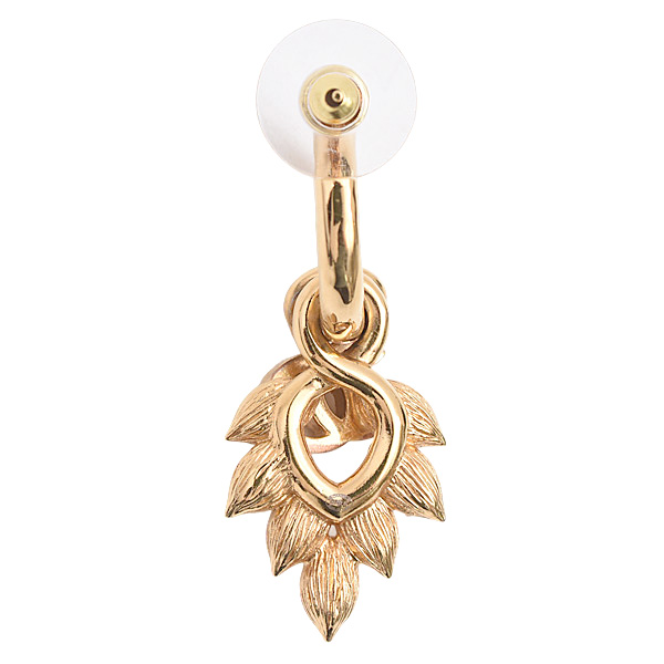 シャネル ピアス レディース ココマーク リーフモチーフピアス クリアストーン フープ メタル B22 CHANEL 中古